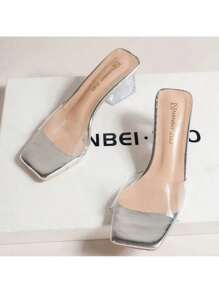 Transparent Crystal Shoes, Women's Mid-Heel Shoes, Comfortable New Summer Shoes For Women, Cool Fashionable Flip-Flops For Women