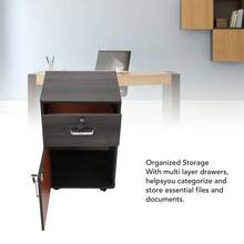 Mobile File Cabinet Multiple Drawers Sturdy Under Desk Rolling File Cabinet With Locks Wheels For Home Office Walnut Color - 彩色 - 查看 9