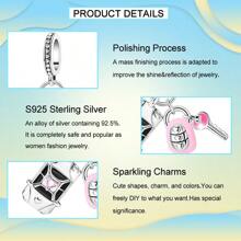 tiantianxue 1 Stück versilberte Tortenbesteck, Schere, Maßband, Kleid, Auto-Schlüssel 2-in-1 Anhänger, geeignet für Damen Armband/Fußkettchen/Halskette zum Selbermachen von Schmuck, Valentinstags Geschenk, modisches Accessoire für den Alltag