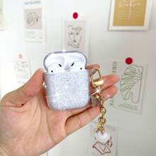 Sequins Transparent Silicone Earphone Protective Case Compatible With Apple 3rd/4th Gen, TPU Anti-Drop