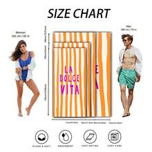 1 pezzo "La Dolce Vita" Asciugamano da spiaggia in stile italiano estivo - Disegno a righe vibrante, super morbido e asciugatura rapida in poliestere per spiaggia, piscina, yoga, viaggio - Perfetto regalo per compleanno, Natale, Ognissanti, accessorio yoga, stile moderno, texture in microfibra