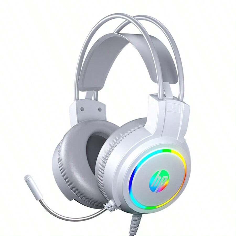 HP 頭戴式耳機H100 | 50mm 大喇叭沉浸音效 | 高畫質麥克風 | RGB炫彩燈效 | 舒適包耳 | 頭樑調整 | 遊戲音樂通用