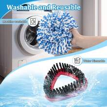 Spin Mop Handle,Mop Heads Replacements,Scrubber Mop Head And Mop Base Compatible With O-Cedar RinseClean 2-Tank Spin Mop System,Mop Handle And Head Replacement Combo Set For Wet Dry Use Floor Cleaning - 彩色 - 查看 10