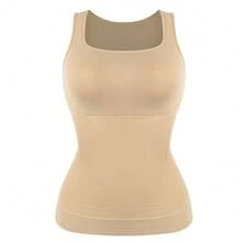 Shapewear Tank Top For Women Tummy Control Belly Abdomen Compression Cami Camisole Body Shaper Vest Slimming Underwear Undershirts Shaping Top Shirts Scoop Neck - 米色 - 查看 7