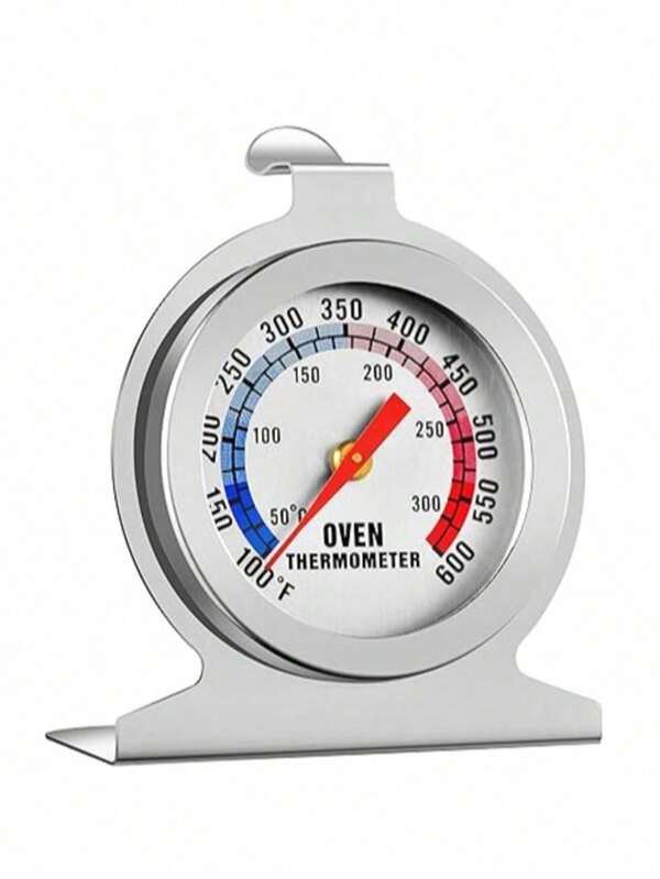 1 pieza Termómetro para horno, parrilla, ahumador y BBQ de 50-300°C/100-600°F, termómetro de acero inoxidable de lectura instantánea y precisión para horno eléctrico/de gas, termómetro de esfera grande para cocina, cocción y hornear