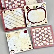 Sanrio Hello Kitty Oil Painting Apple Sticky Notes, Simple Ins Style, High Aesthetic, Cute, Student Memo Paper, Reusable N Times,For School Supplies,Back To School