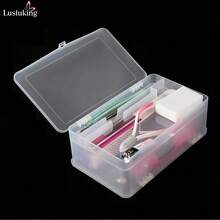 LUSLUKING 1 件一体式美甲工具收纳盒 - 透明珠宝盒，可收纳假指甲、水钻、化妆配件