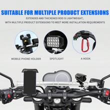 1pc Motorcycle Rearview Mirror Extension Bracket Aluminum Alloy Retractable Balance Bar Mobile Phone Spotlight Mounting Bracket For Scooter Motorcycle Dirt Bike