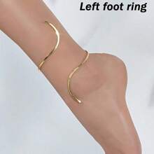 1 pièce Bracelet de cheville élégant en forme de S, design vintage élégant et superposé pour femme, idéal au quotidien ou pour les fêtes. Bracelets de cheville et accessoires pour pieds, style rétro européen et américain, linéaires et géométriques, à la mode pour l'été et la plage.
