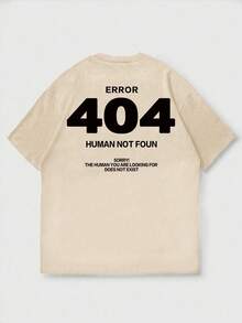 男士夏季休闲数字印花圆领短袖 T 恤