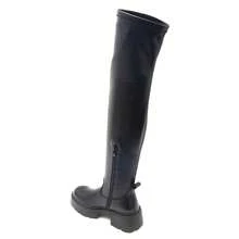 Cuissardes à plateforme strong-Bottes femme montantes style urbain PU - الأسود - مشاهدة 4