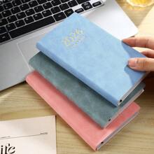 1pc A6 Size 2026 English Planner Book, 155 Sheets/310 Pages Daily Planner, Covering Jan 2026 To Dec 2026, PU Leather Soft Cover Notebook, Color Side Month Index, Applicable For Holiday Gifts, Birthday, And Daily Life Recording, School Supplies, Back To School