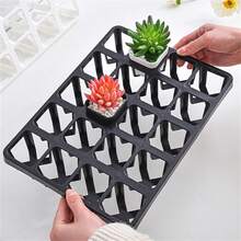 20-Slot Succulent Planter Tray, Hole Plastic Rectangular Gardening Pot Holder, Multi-Purpose Plant Support Stand For Indoor & Outdoor Use - Multicolor - View 1