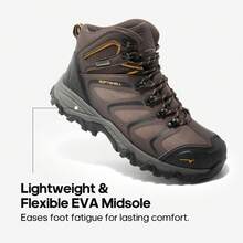 Waterproof Work Boots For Men Steel Toe Construction Boots - Brown - View 5