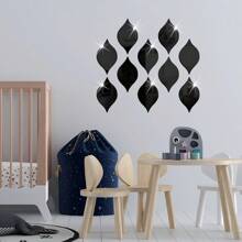 30 spiegelartige 30 Stücke tropfenförmige Spiegel Aufkleber, abnehmbare Acryl Spiegel Wandaufkleber 3D Wandkunstaufkleber, reflektierende DIY Dekorationen, abnehmbare Wanddekorationsaufkleber, geeignet für Wohnzimmer, Badezimmer, Büro Hintergrund Dekorationen, 5,7*3,1 Zoll (Gold/Silber/Schwarz)