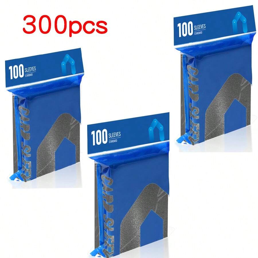 300 Stück 66*91mm Standard MTG Kartenhüllen (PP-Material), geeignet für 63*88mm große Brettspielkarten, Sammelkarten, TCG-Karten, Sportarten-Karten, matte schwarze Rückseite, perfekt zum Mischen - geeignet für Familienpartys, Spiele, Sammlungsschutz