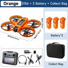 AXNEN Novo Drone RC S156 de 2025 720P HD Profissional 360° Com Duas Câmeras 5G WIFI Motores Sem Escovas Desvio de Obstáculos Quadricóptero Dobrável, Brinquedo de Aeronave de Controle Remoto, Presentes