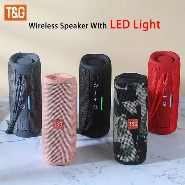 T&G T&G TG365 Outdoor Waterproof Portable LED Light Wireless Speaker, Waterproof IPX4, Stereo Subwoofer/Hands-Free Call/FF Card/U Disk, Double Speaker, Can Connect To Mobile Phone/Tablet/TV, Music Player, Connect Within 10 Meters, Good Choice For Outdoor/Gifts/Parties,Multiple Color Options, 1200 MAh
