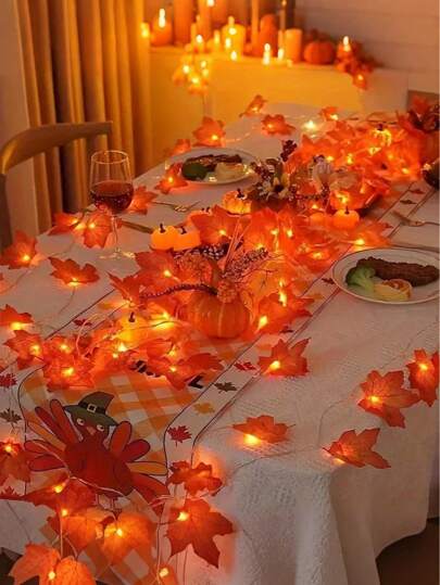 40 Blätter Ahorn Girlande, 2M/3M/6M Ahorn Blatt LED Lichterkette, künstliches Herbstlaub Girlande bunte Herbst Dekoration, warme Herbst Deko, für Zuhause, Hochzeit, Party, Feiertage, Raumambiente, Valentinstag, Erntedank, Herbst Deko, Weihnachtsdekoration, Weihnachtsdeko Zuhause, Weihnachtsgeschenke, Weihnachtsdekoration