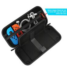 Switch Tragetasche kompatibel mit /Switch OLED, mit Schutzkoffer für 20 Spielekarten, Hartschale Reise-Tragetasche für Konsole & Zubehör, Schwarz