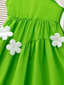 Rochie de vară, fără mâneci, fără mâneci, cu imprimeu floral, pentru copii mici