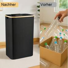 100L Pfandflaschen Sammelbehälter, Pfandflaschen Behälter Mit Deckel & 2 Abnehmbaren Tragetaschen, Flaschensammler Leergut Fasst 30 Leere Flaschen, Leergut Für Küche Und Lagerraum - Schwarz - Übersicht 8
