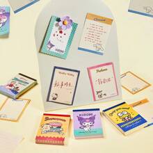 Sanrio 12 tipos de papel adhesivo con notas de libros de señal de orina de dibujos animados japoneses retro, con chicas lindas de dibujos animados, material de libreta, para la temporada de regreso a clases