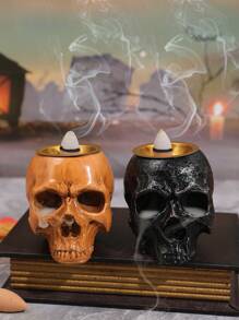 1pc Halloween Skull Design Backflow Incense Burner, Halloween Party Scene Decor Ornament Home Decor Halloween Decor Fall Decor Room Decor