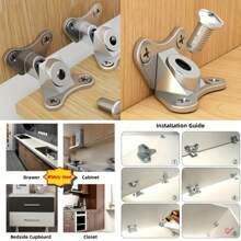 50pcs Zinc Alloy L-Shaped Bracket With Screws - Smooth Metal Furniture Connectors For Cabinets, Drawers, And Wardrobes | Durable And Corrosion-Resistant Hardware Solution