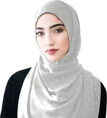 Hijab Scarf Women Soft Chiffon Long Scarf Shawl Fashion Hijab Wrap Scarves - Màu Xám nhạt - Xem 2