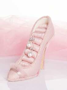 1pc Creative High-Heeled Shoe Shaped Jewelry Organizer And Ring Holder Box,Gift For Valentine's Day Back To School
