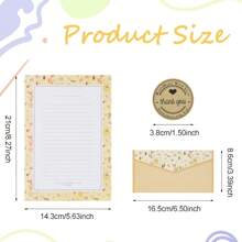 OT-NVWOZR 93er Set Briefpapier und Umschläge, 30 Umschläge + 60 Briefpapier + 36 Aufkleber, A5 Vintage Blumen Briefpapier, Briefpapier, Briefpapier Set für Einladungskarten