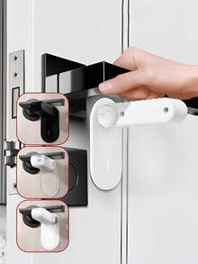 1 件门把手锁，免打孔固定锁扣，防宠物开门，防夹手保护锁