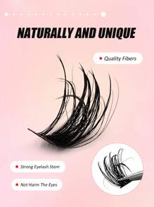 Rikuaild Rikuaild 128 Piezas Extensiones de pestañas tipo mink falso en D curl cluster, extensiones de pestañas 120D de aspecto húmedo, pestañas manga de aspecto natural, adecuado para uso diario, extensión por segmentos