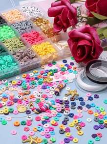 5400 Stücke Ton Perlen Sets Armband Perlen Sets mit Buchstaben Perlen Schmuckherstellungs Set Freundschaftsarmband Perlen für Schmuckherstellung Zubehör für Geburtstagsparty