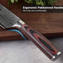 Cutting Knife, 8 Inch Chef Knife And Sharpener High Carbon Stainless Steel Kitchen Matching Knives Sharp Cooking, Solid Wood Handle, Japanese Chef Knife Kitchen Knives - Dao đầu bếp 8 inch - Xem 4