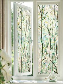 1Roll Window Privacy Film Window Film 3D No Glue Glass Sticker For Glass Door Home And Office Heat Control Anti UV Room Decor Home Decor Wall Decor Wall Stickers Stickers Wall Sticker - Multicolor - View 2