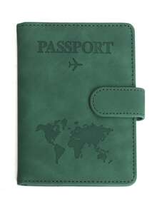 1 件多功能 RFID 屏蔽变色 PU 皮革旅行护照夹带地图图案，适用于商务旅行和户外旅行旅行用品旅行组织者旅行物品旅行钱包护照夹护照钱包海滩度假包夏季 - 彩色 - 查看 17