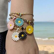 1 Pc Bohemian Woven Daisy Bracelets For Beach & Graduation Trips – Perfect For Gifting, Daily Wear, Bringing Luck & Good Wishes, Ideal For Beach Vacations & Graduation Parties