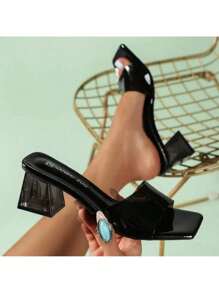 Transparent Crystal Shoes, Women's Mid-Heel Shoes, Comfortable New Summer Shoes For Women, Cool Fashionable Flip-Flops For Women