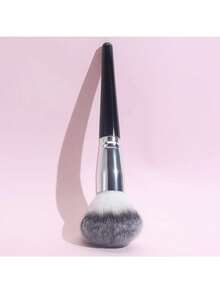 1/2 piezas Cepillo de polvo de cabello negro plateado portátil grande + Cepillo de rubor en forma de lengua, juego de 2 paquetes, regalos, brochas de maquillaje profesionales, set de maquillaje completo - Negro - Ver 5