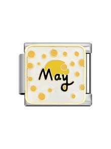 1pc Italian Modular Bracelet DIY Component, Detachable Design With Month Pattern, For DIY Bracelet Necklace Jewelry, Mix And Match Different Styles - Multicolor - View 4