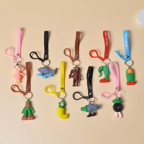 Shanhaijing Animal Keychain, Cartoon PVC Pendant, Book Of Mountains And Seas Themed Shark Charm Gift, Creative Small Gift, Cute Student Accessory Car Accessories Bag Charm Backpack For School