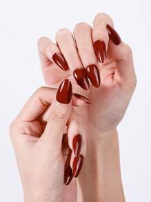Beauty Sticker 16 pièces de bandes d'ongles en gel semi-durcies, encapsulages d'ongles rouges adhésifs, manucure de qualité professionnelle, faciles à manucurer, autocollants d'art pour les ongles pour les femmes à la maison.
