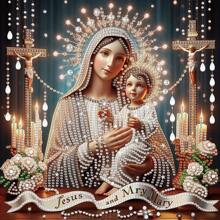 [Special Shape DIY Home Decor] DIY, Religious Figure & Mary 5D Diamond Painting Kits - Special Shape Diamond Art Suitable For Beginners, Unique Home Wall Decor Gift, 12x12 Inches