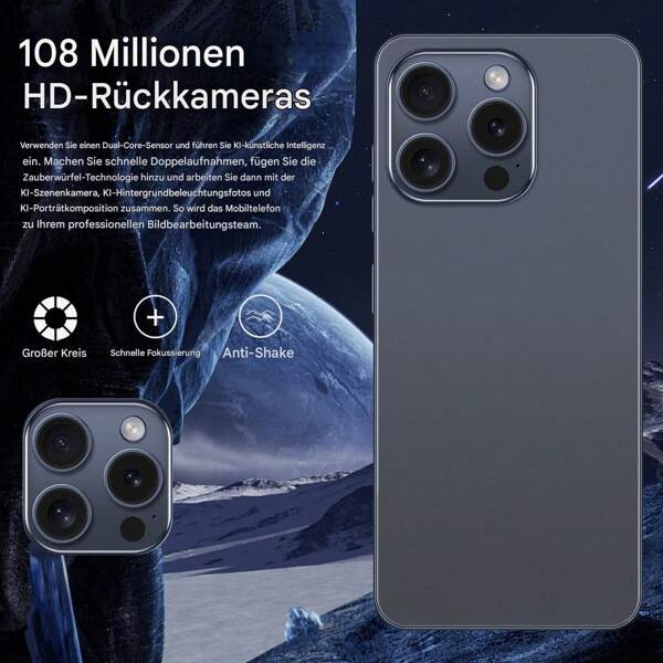 Le i15ProMax, notre téléphone phare, est lancé. Il est doté d'un écran ultra-large de 7,3 pouces pour une expérience visuelle immersive. Ses 16 Go et 1 To de stockage offrent un espace généreux pour tous types de données. L'association d'appareils photo haute résolution de 50 et 108 MP capture des moments inoubliables avec des images claires et éclatantes. La batterie haute capacité de 8 000 mAh assure une longue autonomie. Elle prend en charge la fonction OTG et permet une extension pratique. Disponible dans une variété de coloris, il est à la fois élégant et puissant, redéfinissant l'expérience de la téléphonie mobile haut de gamme !