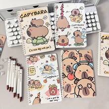 10 Stücke A5 Spiralgebundene Notizbücher mit süßem Capybara Muster - 50 Seiten dickes Papier Notizbuch, 10 Stücke Capybara Themen Stifte, Zitate und Tier Illustrationen, für Schule, Büro, Tagebuch, Geschenk, Schulmaterial | verspieltes Design | hochwertige Papiermaterialie, Schul Notizbuch Schulmaterial, Rückkehr zur Schule