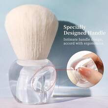 THE Nail Dust Brush Nail Art Dust Powder Remover Brush Nail Arts Dust Cleaner Brush Soft Kabuki Cleaner Brush For Makeup Or Acrylic UV Gel Nail Arts (Transparent)