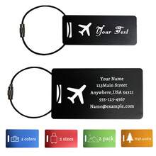 1 Pack Custom Metal Luggage Tags With Laser Engraving Airplane & Suitcase Motifs - Personalized Name / Initial Cute Tags For Suitcases,Bags,Strollers,Travel,Durable Bulk Baggage Tags (2 Sizes & 5 Colors) - Multicolor - View 6