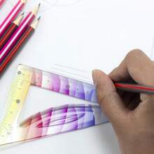 1pc Soft Plastic Rainbow Rulers 15/20/30cm Flexible Ruler For Precision Measurement, Drawing And School Office Supplies - Multicolor - View 4